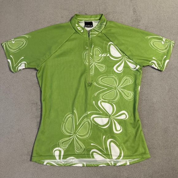 Louis Garneau Womens Short Sleeve Skin-X Cycling Jersey Shirt M Green Zip Canada - Picture 1 of 9